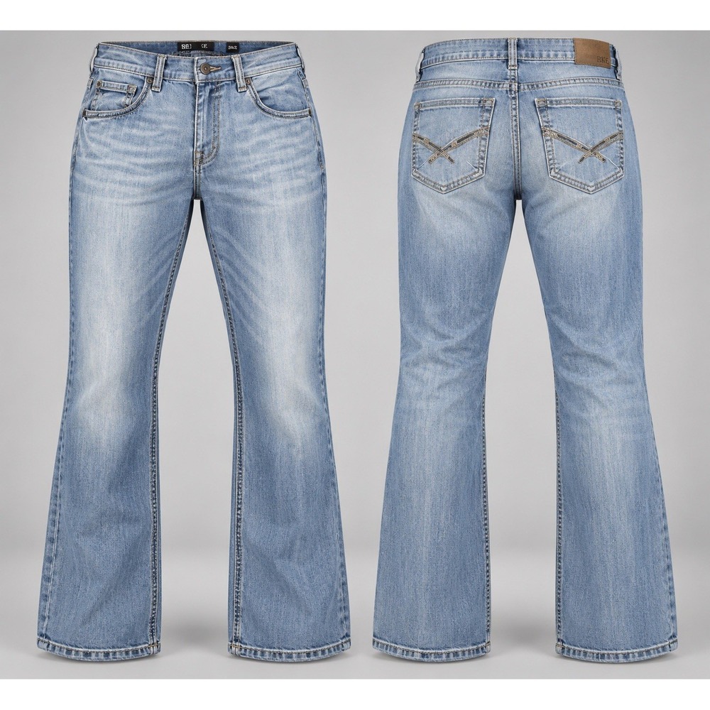 BKE Tyler Jeans Mens 36x32 Blue Straight Leg Stretch Medium Wash Denim
